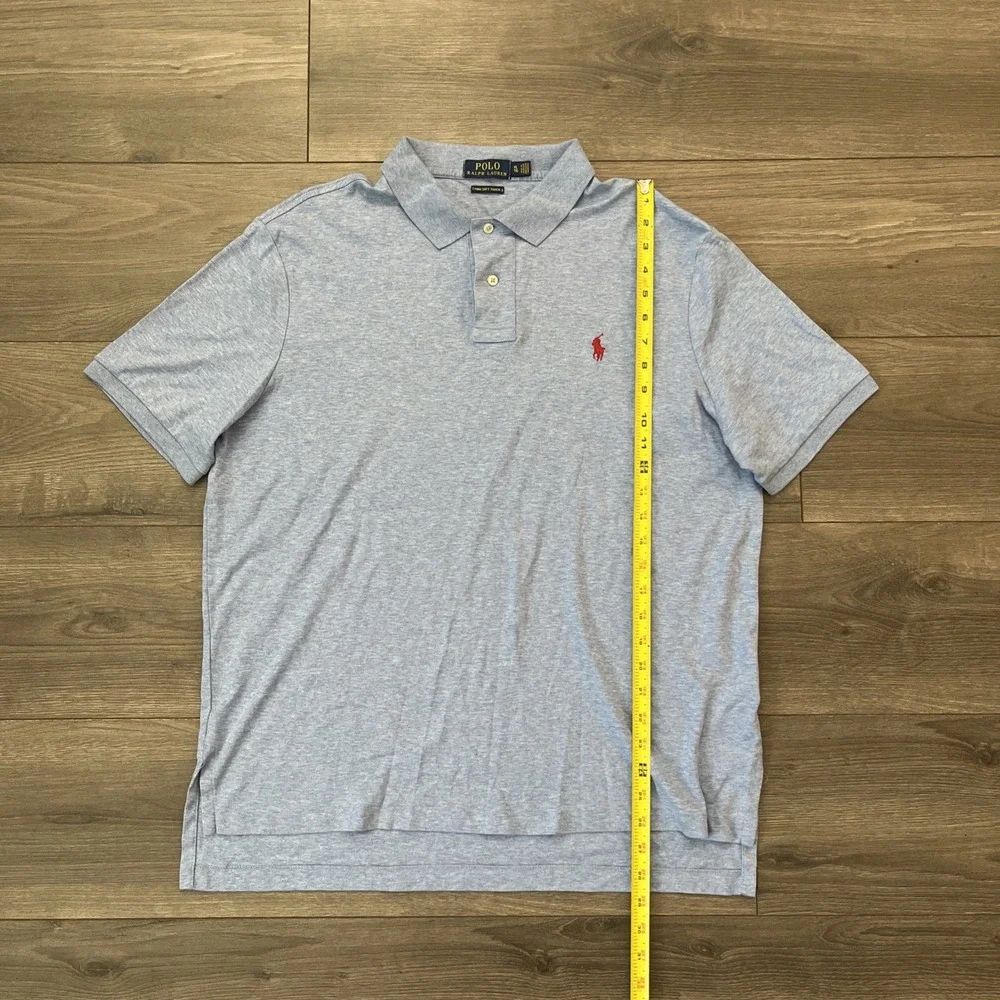 Polo Ralph Lauren Pima Soft Touch Polo Shirt Mens XL Blue Heather Short Sleeve